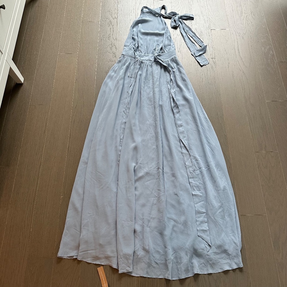 NWT Reformation Andee Dress mineral blue size 8 gown maxi halter new with tags - Picture 6 of 8
